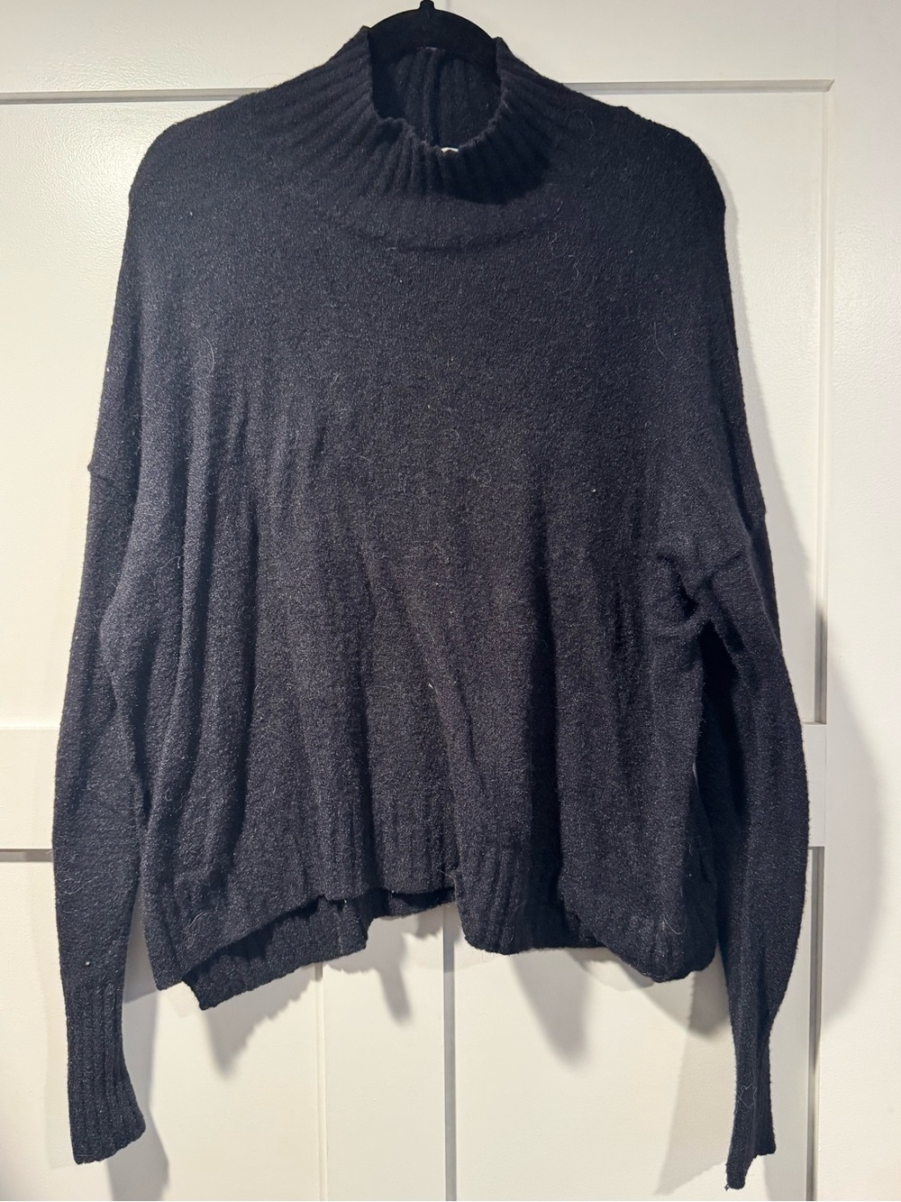 Free People Black Mock Neck Women's Sweater